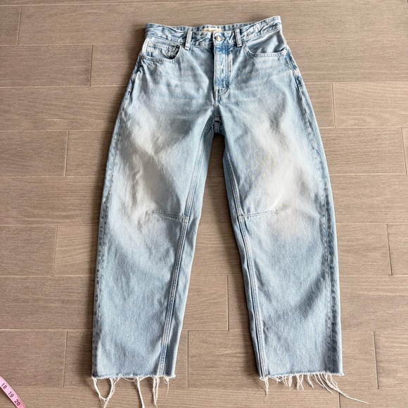 Madewell The Darted Barrel Leg Jean Size 25 Edmonson Wash Rigid NU023 - Picture 13 of 16